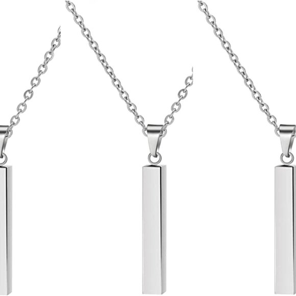 Bar Pendant Necklace Laser Engraving Blanks (Pack of 4 Pendants with Necklace) - Picture 3 of 3